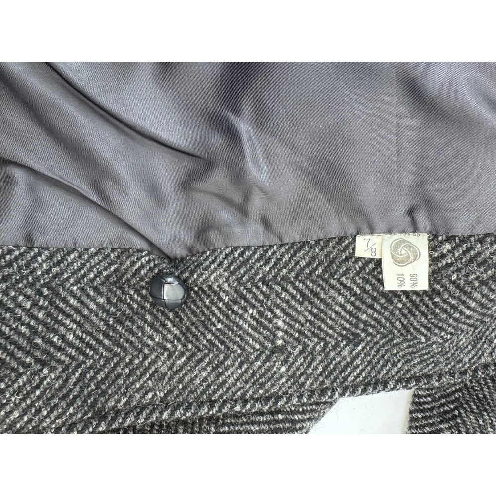 Vintage International Scene Herringbone Wool Blend Button Coat Women 7/8 Austria - Picture 14 of 14